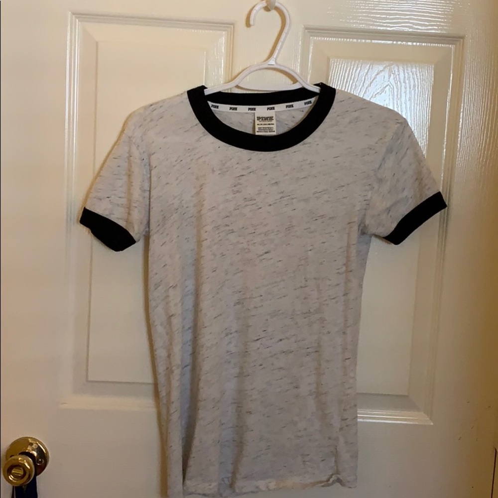 2 PINK black and white tees!